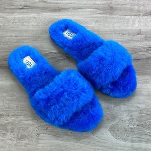 🍁 UGG 🍁 FLUFF SLIDE Il BLUE SLIPPERS